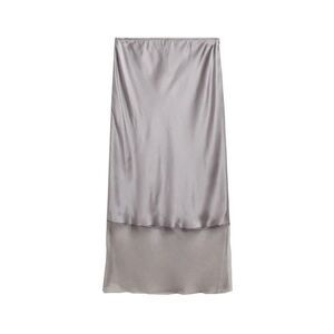 THE GARMENT Satin Midi Skirt with Sheer Hem Women GREY Skirts